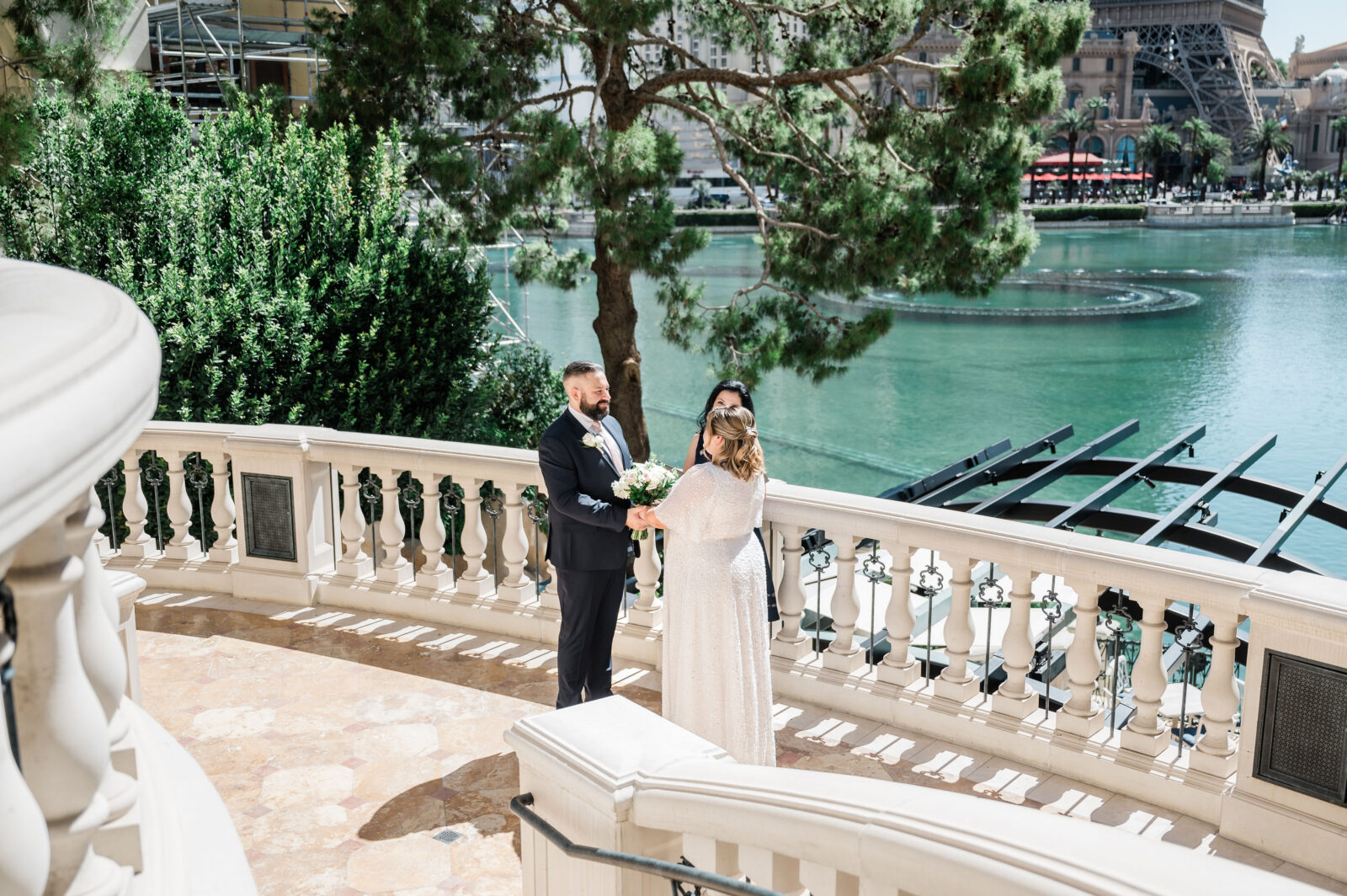 Las Vegas Bellagio Fountain wedding ceremony
