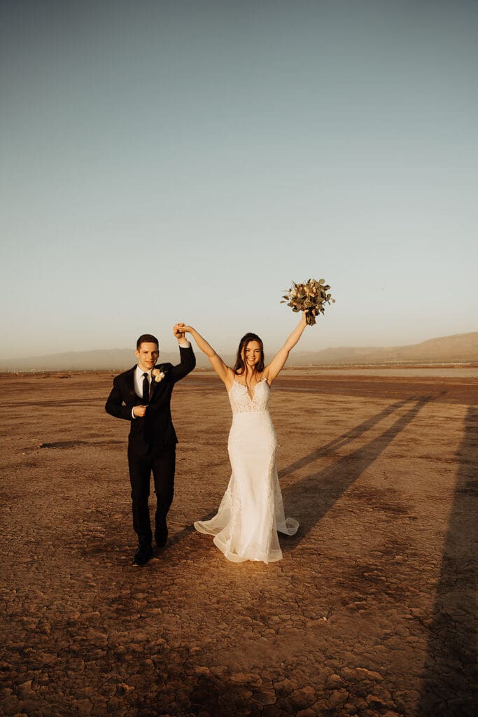 Sunrise wedding las vegas dry lake bed